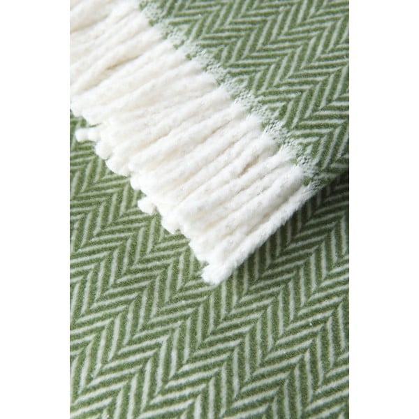 Zaļš pleds ar kokvilnu Euromant Skyline, 140 x 180 cm-image-2