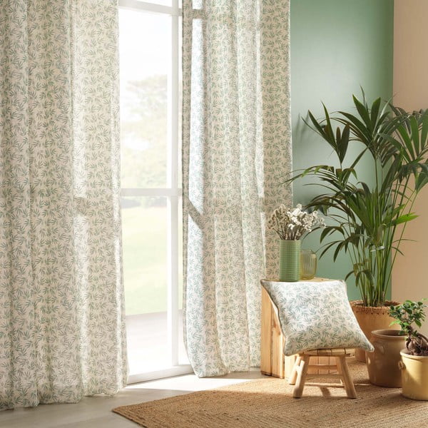 Balts/zaļš aizkars 140x240 cm Maddy – douceur d'intérieur-image-4