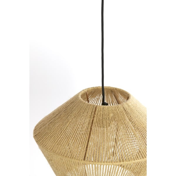 Gaiši zaļa piekaramā lampa ar džutas abažūru ø 40 cm Fugia – Light & Living-image-4