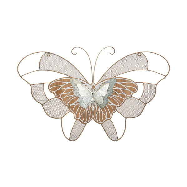 Metāla piekaramais dekors Mauro Ferretti Butterfly Wood B, 64,5 x 39 cm