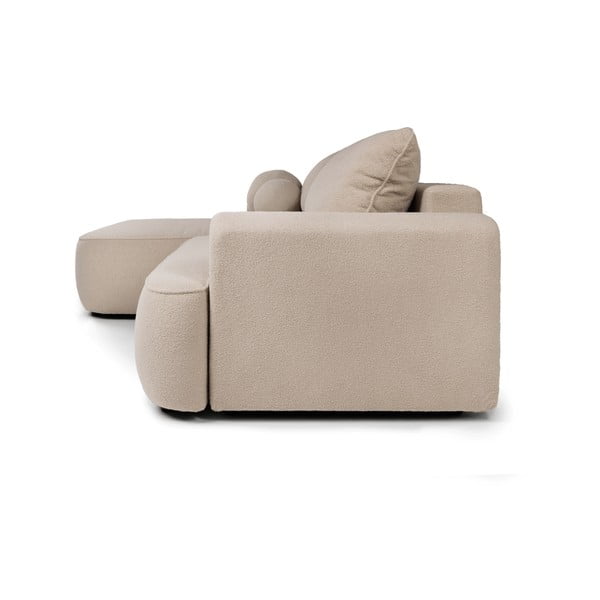 Bēšs salokāms stūra dīvāns no buklē auduma (ar kreiso stūri) Quinoa – Bonami Selection-image-3