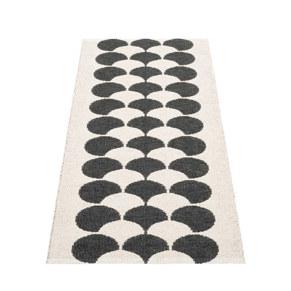 Melns/krēmkrāsas iekštelpu un āra celiņa paklājs 70x150 cm Poppy Black Vanilla – Pappelina-image-2