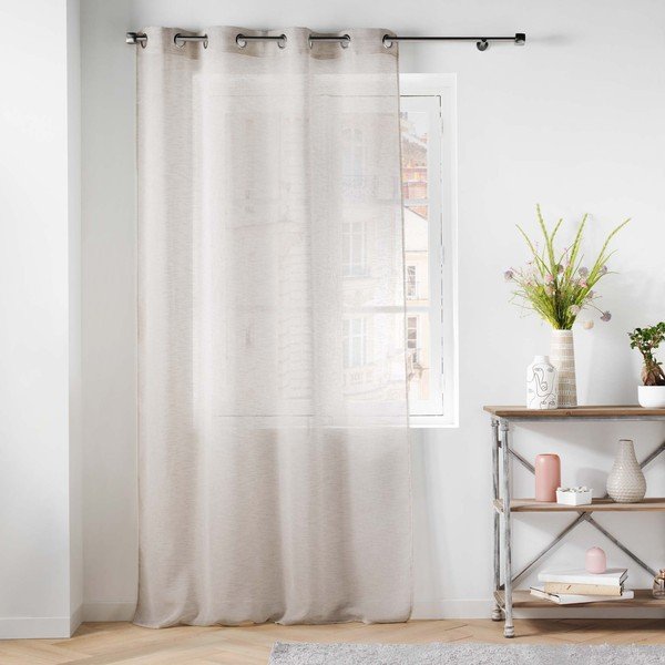 Ziloņkaula krāsas dienas aizkars no voiles 140x240 cm Carlin – douceur d'intérieur-image-2