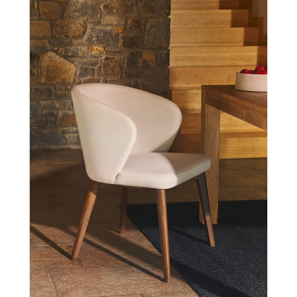 Krēmkrāsas polsterēts ēdamistabas krēsls Darice – Kave Home-image-1