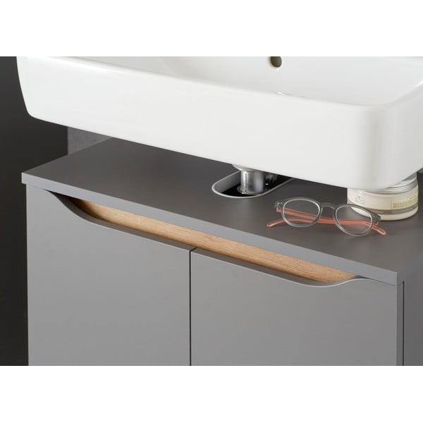 Pelēks piekaramais skapītis zem izlietnes 60x53 cm Set 357 - Pelipal-image-1