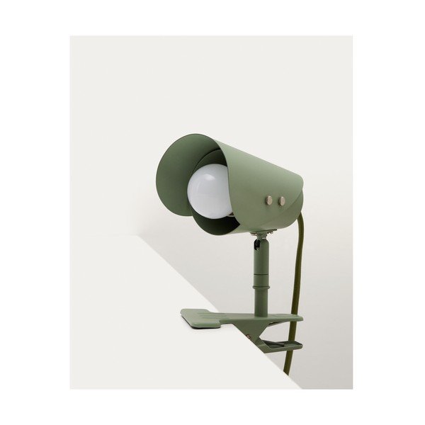 Zaļa metāla galda lampa ar klipsi (augstums 16 cm) Jula – Kave Home-image-4