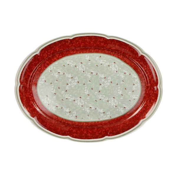 Porcelāna šķīvis ar Ziemassvētku motīvu Brandani Connubio, garums 40 cm