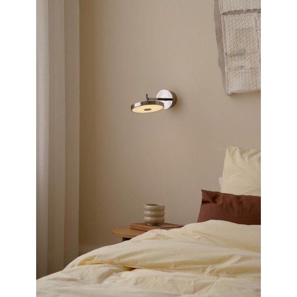 Spīdīgas sudraba krāsas LED sienas lampa ar saliekamu konstrukciju/ar regulējamu spilgtumu ar vadu ø 15 cm Asteria Wall Short – UMAGE-image-1