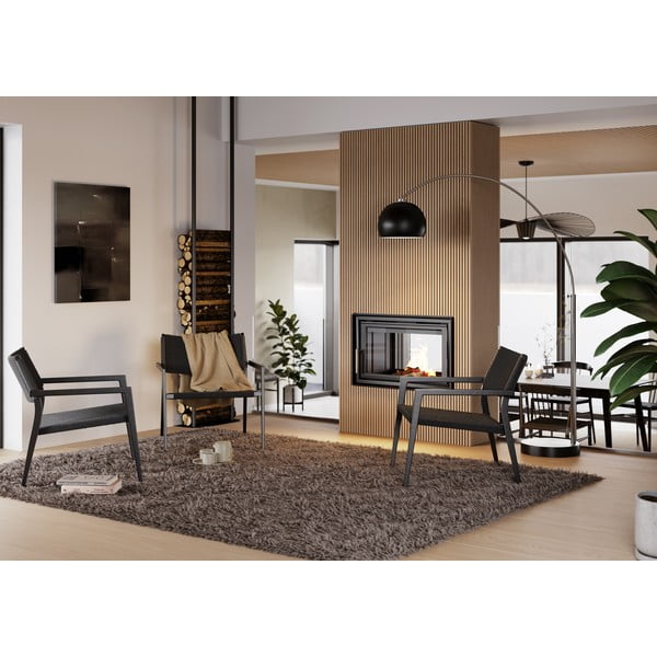 Melns krēsls ar niedru pinumu Loop – DAN-FORM Denmark-image-1