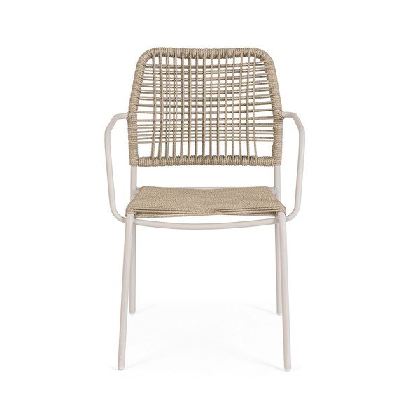 Bēšs/dabīga toņa metāla dārza krēsls Jable – Bizzotto-image-2