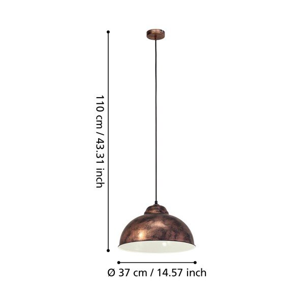 Bronzas krāsas piekaramā lampa ar metāla abažūru ø 37 cm TRURO 2 – EGLO-image-2