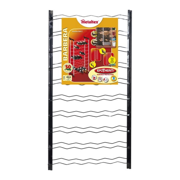 Melns metāla vīna plaukts pudeļu skaits 50 Barbera – Metaltex-image-2