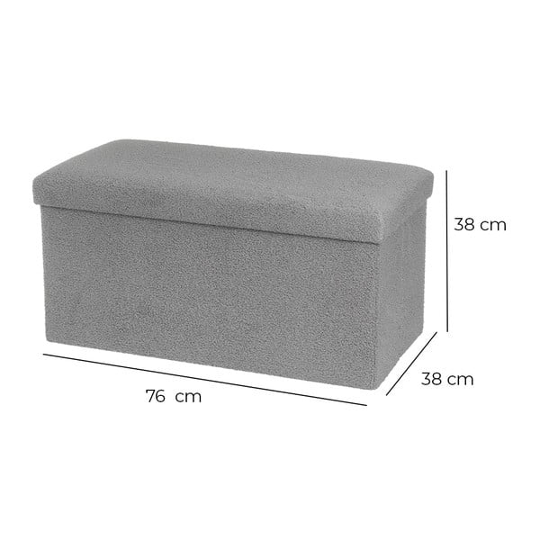 Pelēks pufs no buklē auduma Folding – Casa Selección-image-3