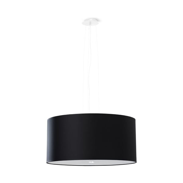 Melna piekaramā lampa ar auduma abažūru ø 50 cm Volta – Nice Lamps