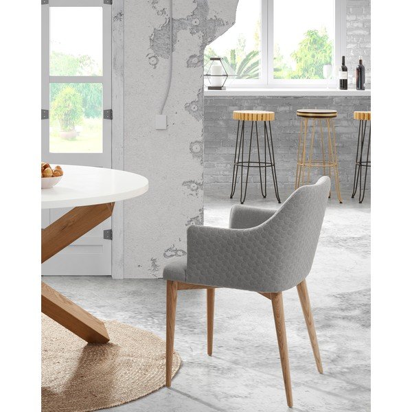 Gaiši pelēks ēdamistabas krēsls Kave Home Danai-image-4