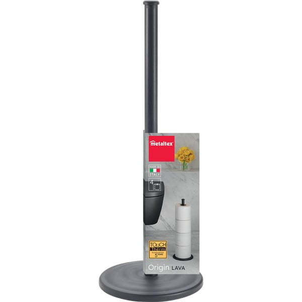 Matēti melns tērauda tualetes papīra turētājs Lava – Metaltex-image-3