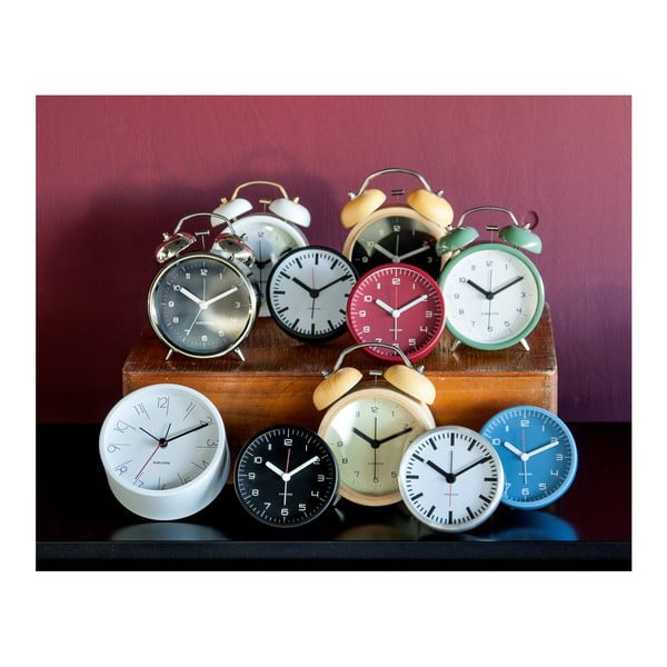 Melns modinātājs ar koka dekoru Karlsson Classic Bell, ⌀ 10 cm-image-2