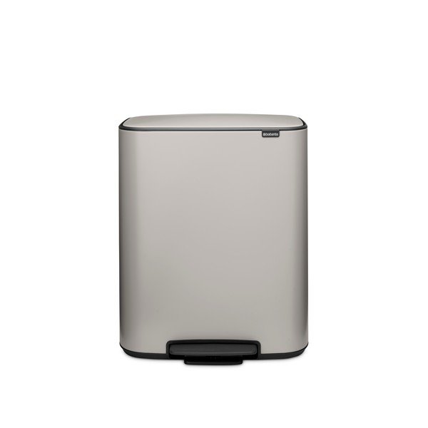 Gaiši pelēka tērauda atkritumu tvertne ar pedāli 60 l Bo – Brabantia-image-4