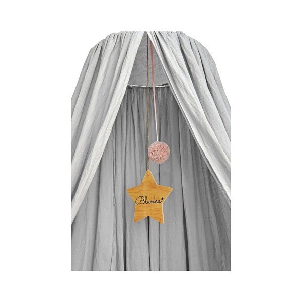 Pelēks bērnu lina gultas baldahīns virs bērnu gultiņas BELLAMY Stone Grey, garums 260 cm-image-2