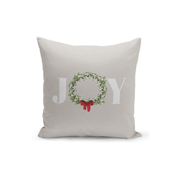 Pelēks Ziemassvētku dekoratīvais spilvena pārvalks Kate Louise Christmas Noel, 43 x 43 cm