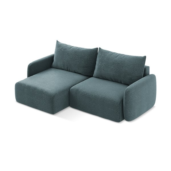 Tirkīzzils salokāms/ar uzglabāšanas vietu stūra dīvāns (ar kreiso stūri) Kalena – Makamii-image-3