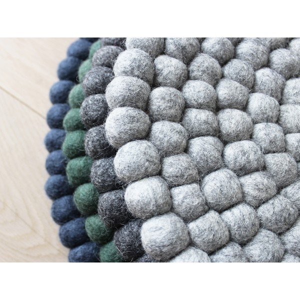 Tumši zils vilnas bumbiņu paliktnis krēslam Wooldot Ball Chair Pad, ⌀ 30 cm-image-1