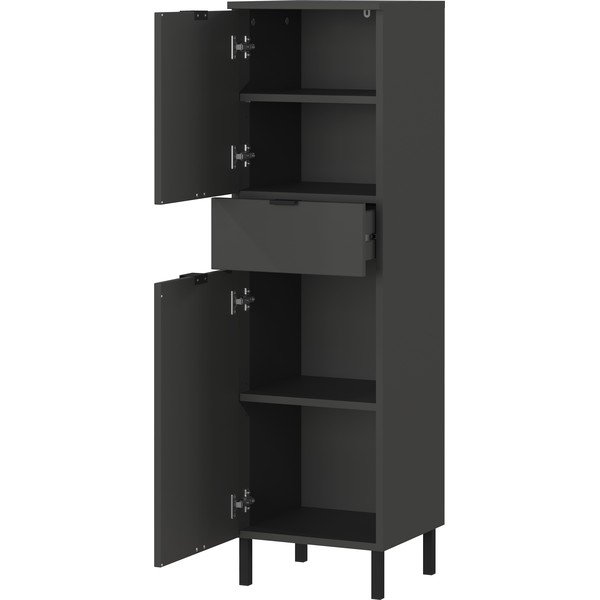 Antracīta pelēks augsts vannas istabas skapis 34x120 cm Arcena – Germania-image-3