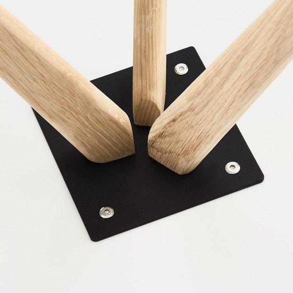Balts kafijas galdiņš ar ozolkoka kājām Furnhouse Life, Ø 40 cm-image-1