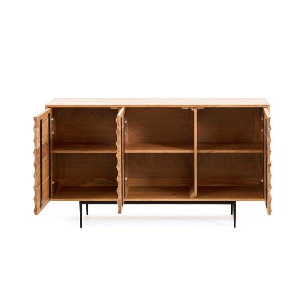 Gaiši brūna kumode no akācijas koka Kave Home Delsie, 147 x 81 cm-image-4