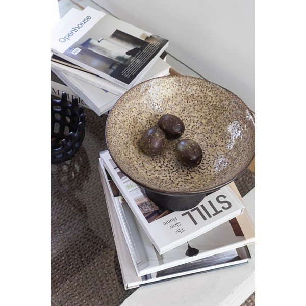 Melna/bēša akmensmasas bļoda ø 31,5 cm By Hand  – Mette Ditmer Denmark-image-1