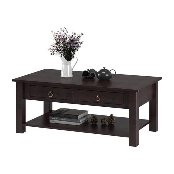 Tumši brūns priedes žurnālgaldiņš Støraa Inda-image-1