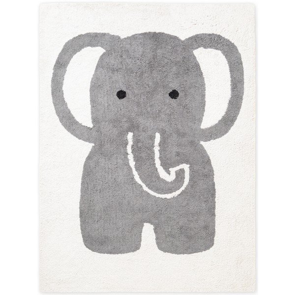 Pelēks/krēmkrāsas mazgājams/ar rokām darināts kokvilnas bērnu paklājs 140x200 cm Snuggle Emil – Hanse Home