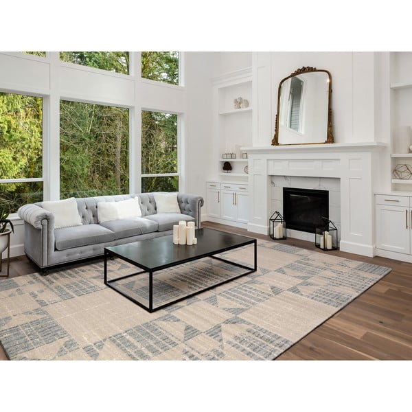 Bēšs vilnas paklājs 170x240 cm Frotage beige – Agnella-image-1