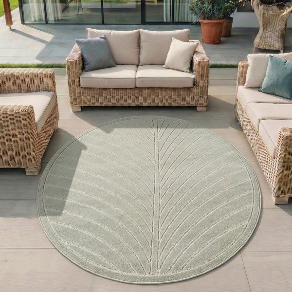 Zaļš apaļš iekštelpu un āra paklājs ø 80 cm Nova 1204 – Ayyildiz Carpets-image-1