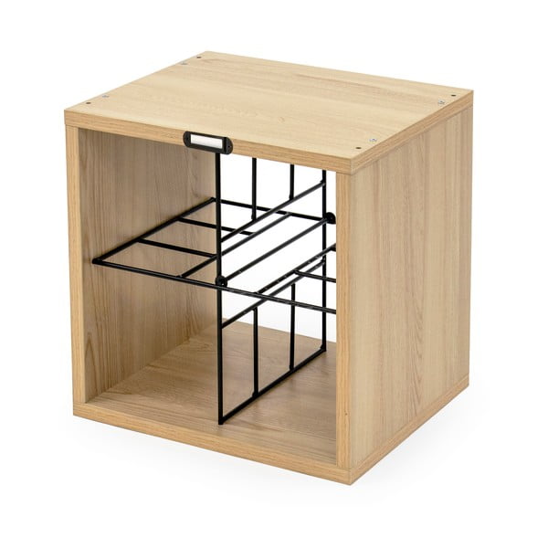 Dabīga toņa vīna plaukts ar dižskābarža koka imitāciju 16 pudelēm – Compactor-image-2