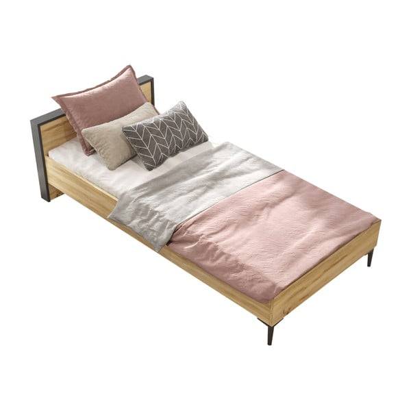 Dabīga toņa vienvietīga gulta 90x200 cm – Kalune Design