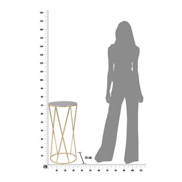 Mauro Ferretti Glam Simple melns un zeltains izvelkamais galds, augstums 75 cm-image-1