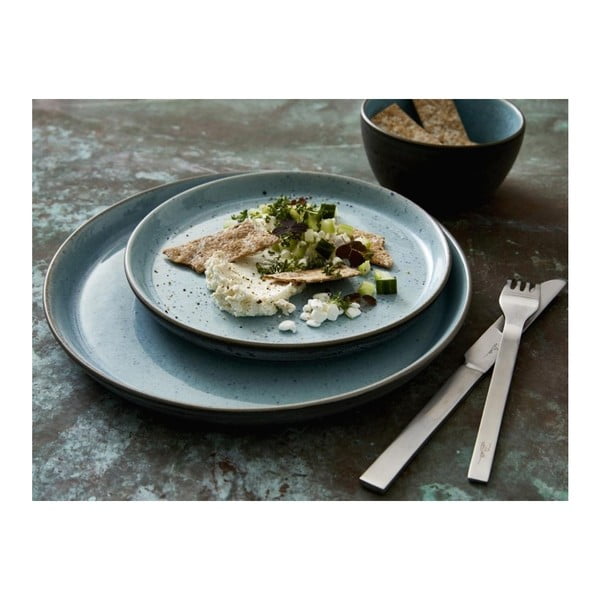 Gaiši pelēks akmensmasas šķīvis ø 27 cm Grey/Light Blue – Bitz-image-3