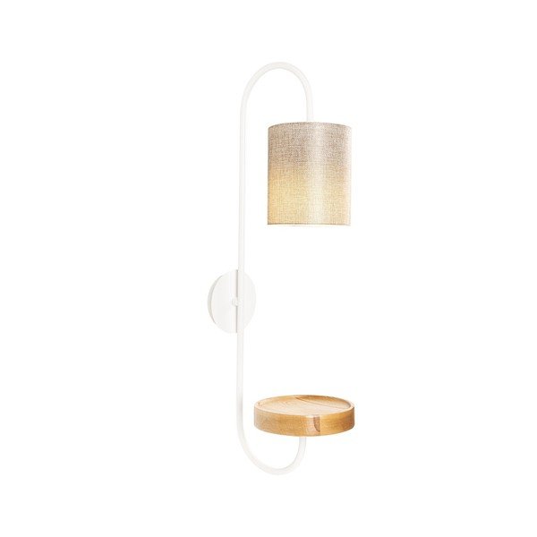 Balta metāla sienas lampa ar krēmkrāsas toni Opviq apgaismojums Marylena-image-2