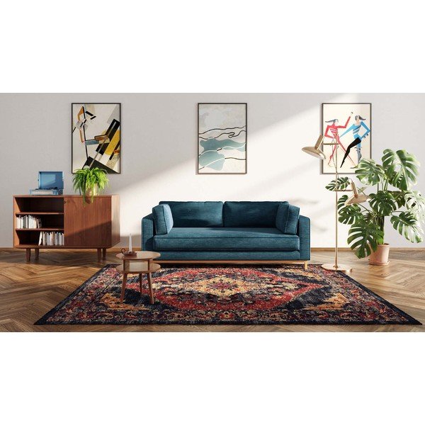 Tumši zils dīvāns 222 cm Celerio – Ame Yens-image-1