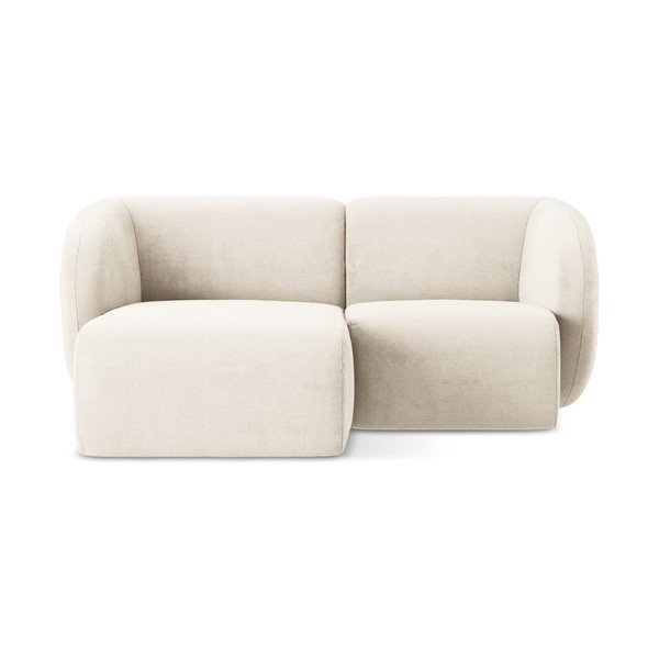 Bēšs stūra dīvāns no šenila auduma (ar kreiso stūri/ar zvilni) Lani – Makamii