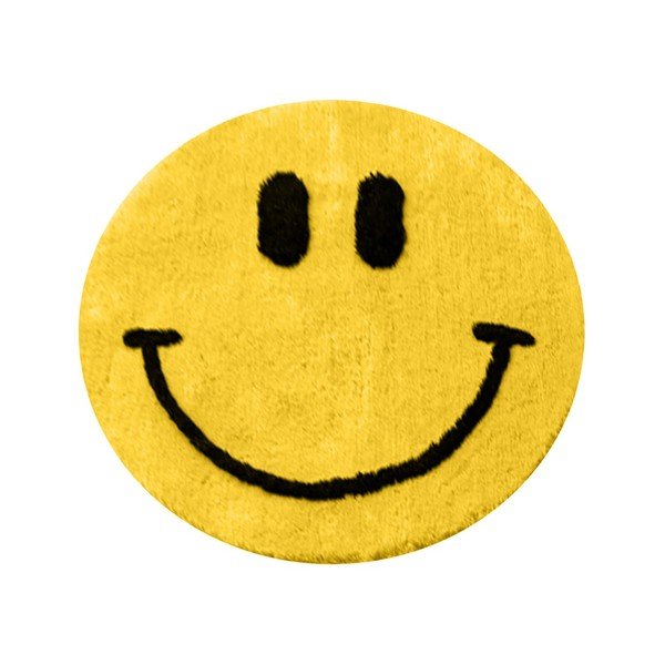 Dzeltens vannas istabas paklājiņš ø 90 cm Yellow Smile – Foutastic