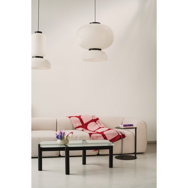 Melns žurnālgaldiņš ar stikla galda virsmu 55x105 cm Kob – noo.ma-image-2