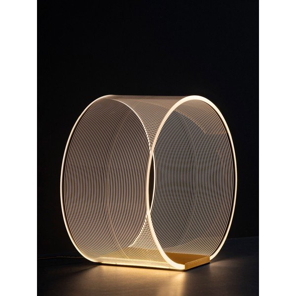 Zelta krāsas alumīnija LED galda lampa ar regulējamu spilgtumu ar akrila stikla abažūru (augstums 28 cm) Valentin – Nova Luce-image-4