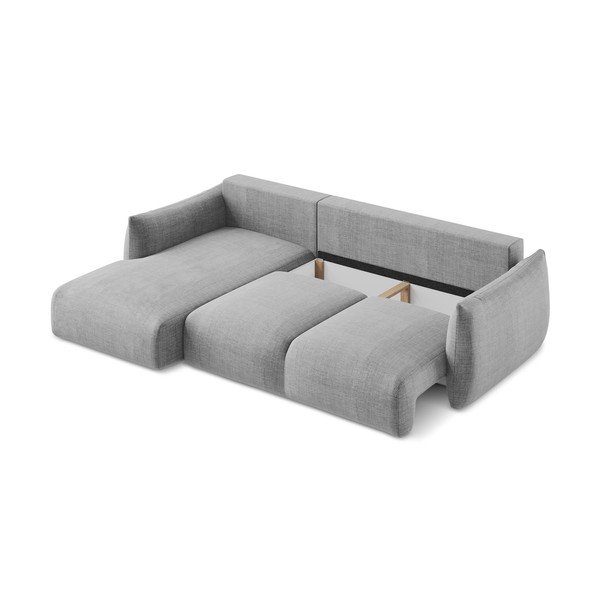 Gaiši pelēks salokāms stūra dīvāns (ar kreiso stūri/ar zvilni) Leila – Makamii-image-4