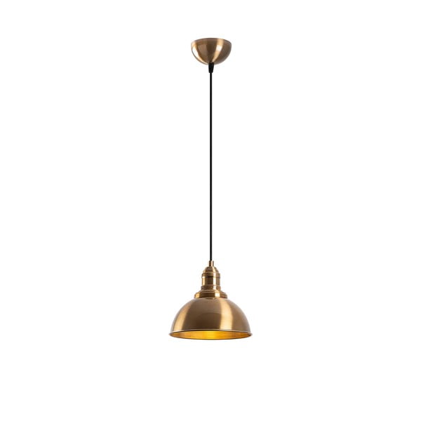 Bronzas krāsas piekaramā lampa ar metāla abažūru ø 21 cm Varzan – Opviq lights
