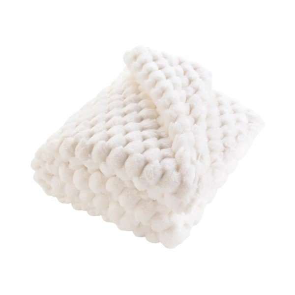 Krēmkrāsas mikroplīša pleds 125x150 cm Frosty – douceur d'intérieur