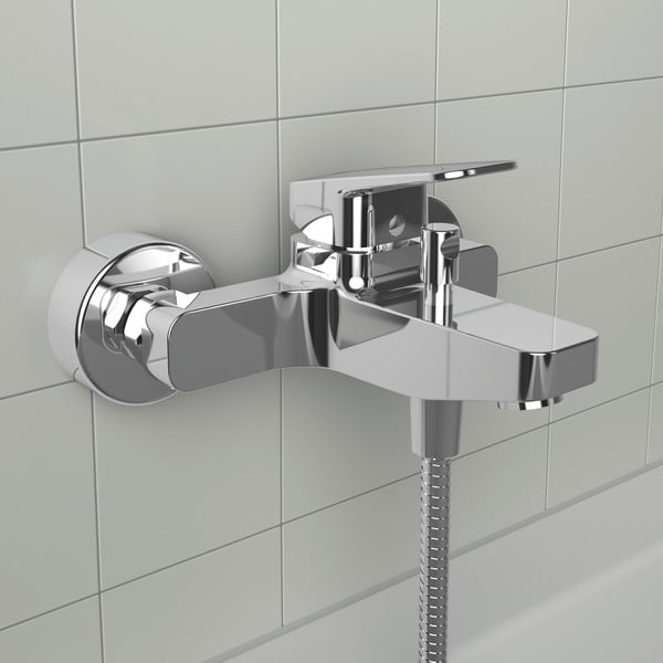 Spīdīgas sudraba krāsas jaucējkrāns vannai/sienas Ceraplan – Ideal Standard-image-1