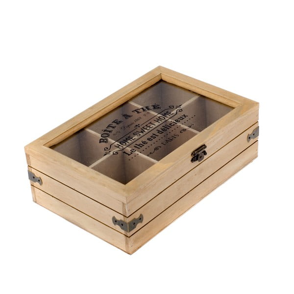 Koka tējas kaste ar 6 nodalījumiem Dakls Mia, 24 x 16 cm