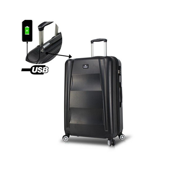Melns ceļojumu koferis uz riteņiem ar USB portu My Valice COLORS LASSO Pilot koferis-image-1